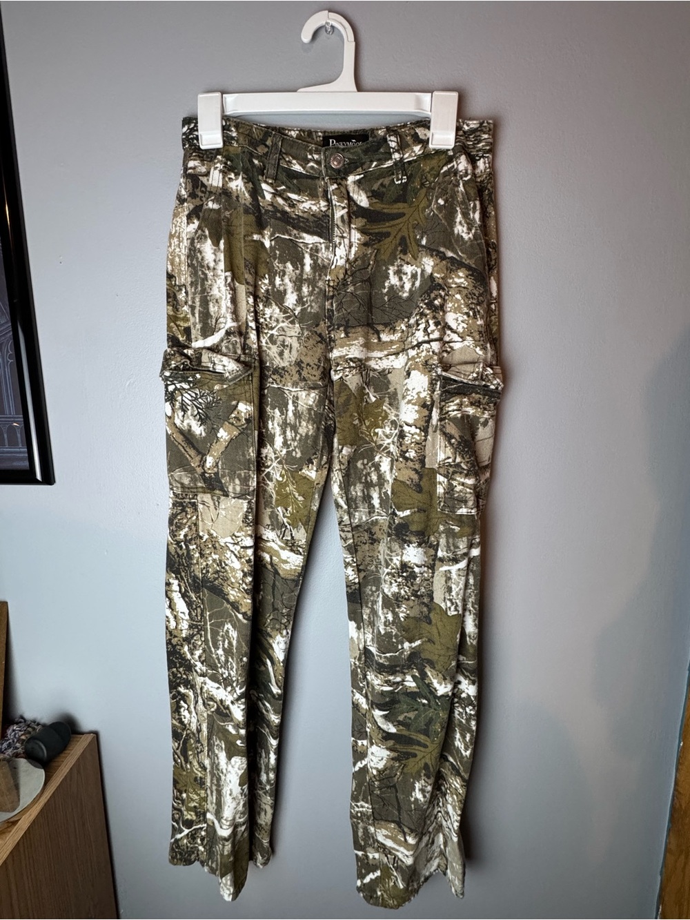 Camouflage Cargo Pants - Green Beige White Print